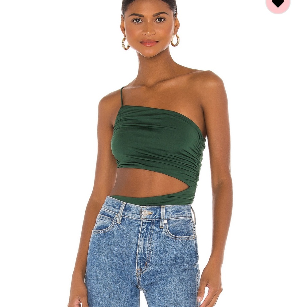 Green One-Shoulder Women's Top